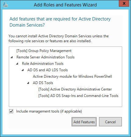 Active Directory Add Features