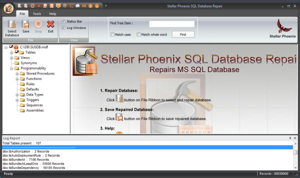 MDF SQL Database Repaired