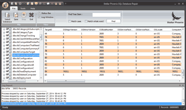 SQL Database Table View