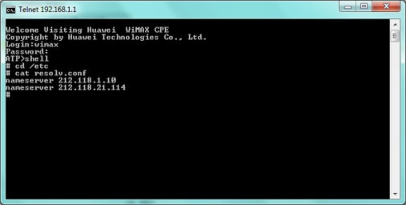 WiMAX CPE Shell Access